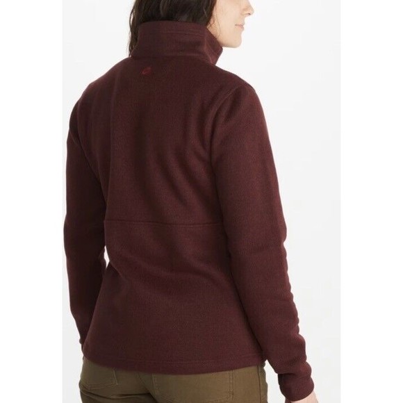 Marmot Drop Line 1/2 Zip Fleece Pullover Maroon Burgundy Jacket Women Sz Medium - Picture 2 of 7